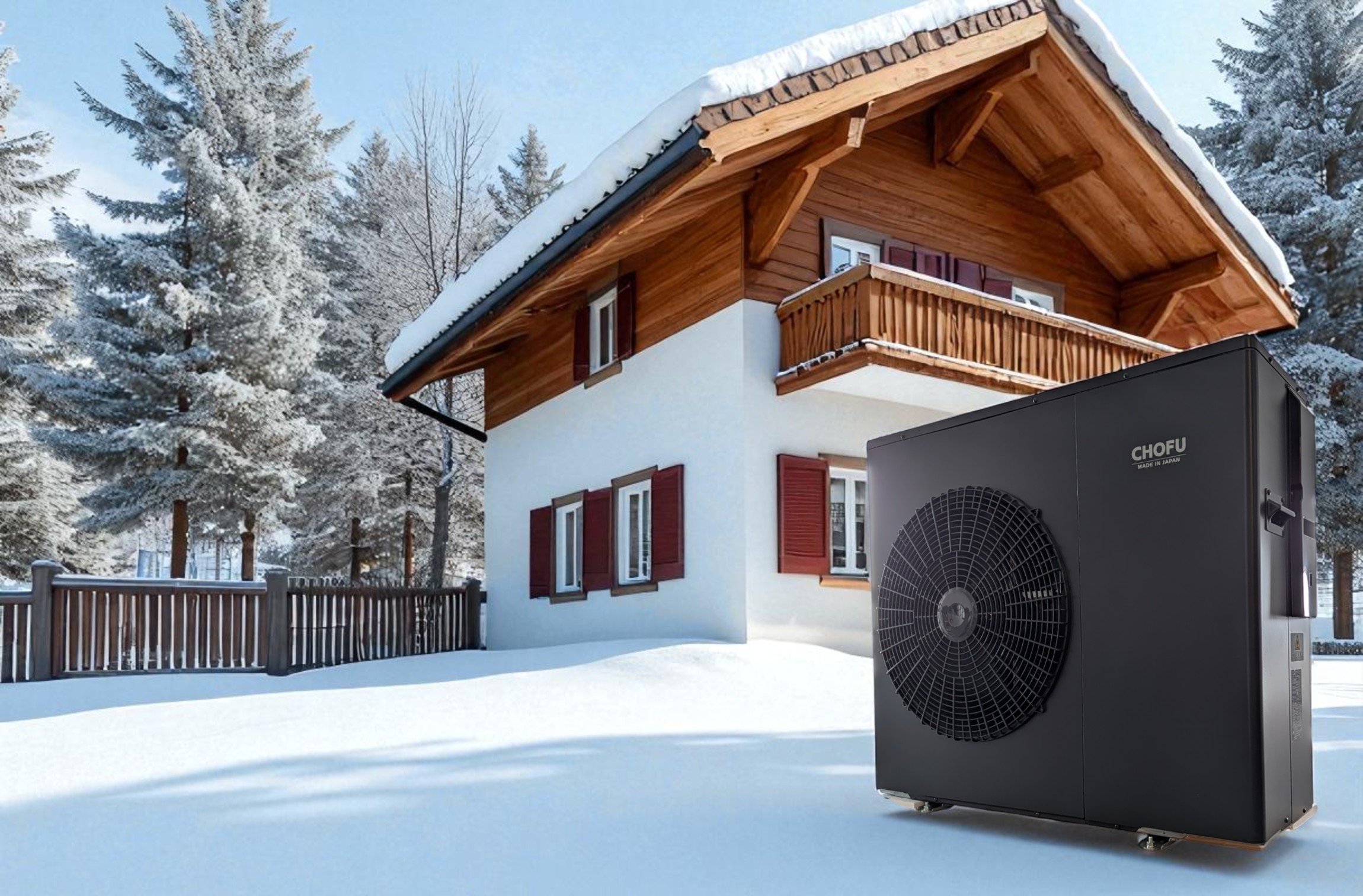 Chofu R290 6kW Anthrazit – Winterszene